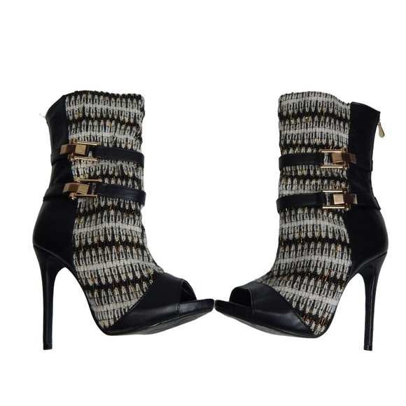 Athena Avery Womens Size 8 Peep Toe Stiletto Mid calf Booties - Picture 5 of 12